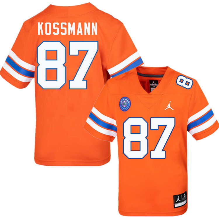 Cameron Kossmann Florida Jersey,Florida Gators #87 Cameron Kossmann Uniforms,Jersey Youth-Throwback Orange